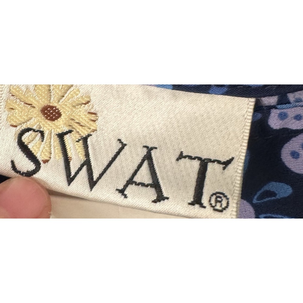 Y2K 90s‎ Vintage SWAT Kids Dress Sundress Jumper Size 5 Polyester Navy Floral - Picture 4 of 5